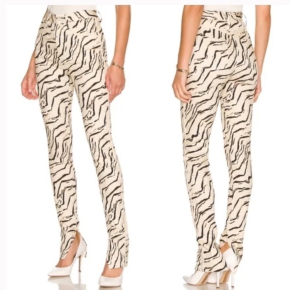 NWT WeWoreWhat Piped Stileto Slit Zebra Straight Leg - Picture 2 of 10